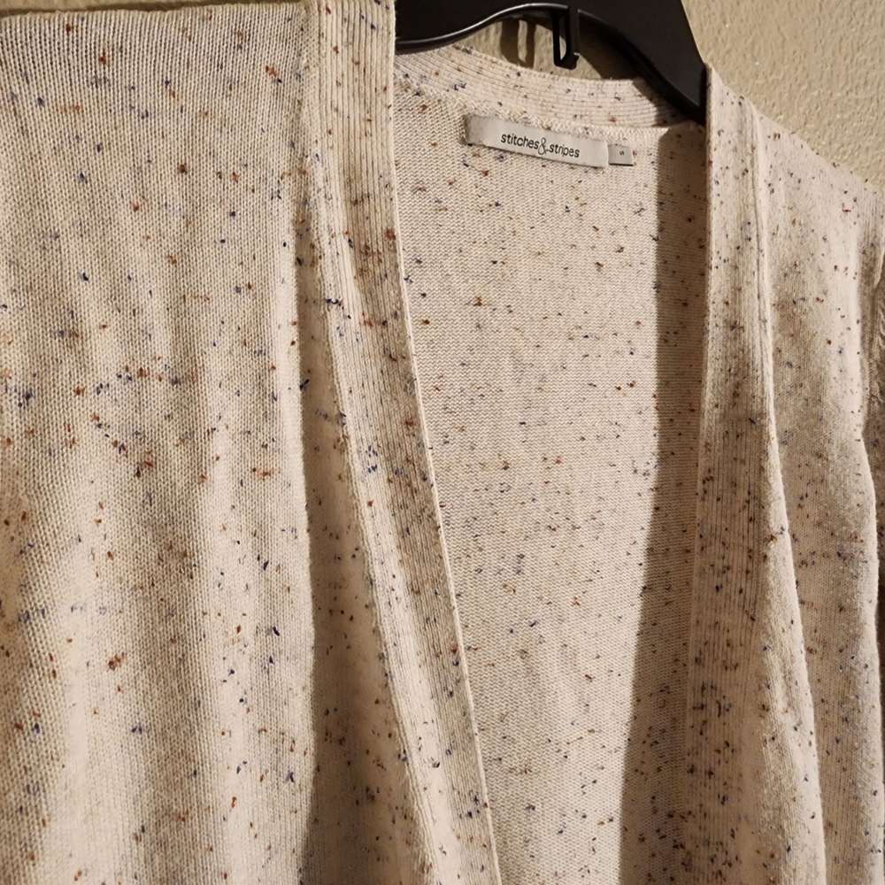 Stitches & Stripes Donegal Speckled Cardigan Women's Open Front Pockets S - Picture 5 of 7